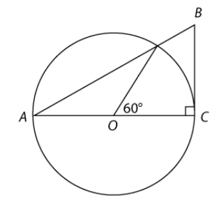 #greprepclub If the radius of the circle above is 3 and point 0 is the center of the circle, what is the area of triangle ABC .jpg