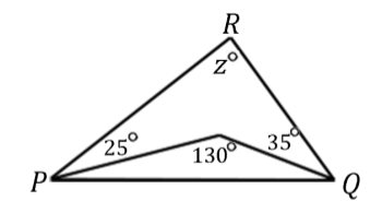 GRE In triangle PQR above, what is the value of z.png