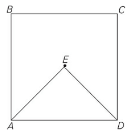 GRE E is the center of square ABCD.png