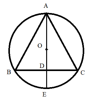 In the figure above, an equilateral triangle ABC is inscribed in circle O..png