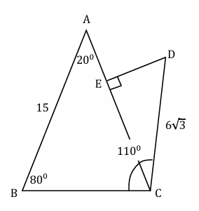 GRE In the triangle above, which of following is correct about the length of AE.jpg