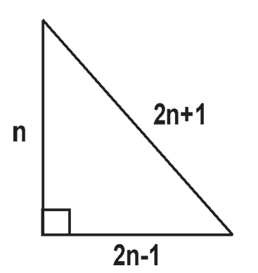 GRE  n, 2n–1 and 2n+1 are the lengths of the three sides.png