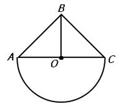 GRe O is the center of the circle A O=O B.png