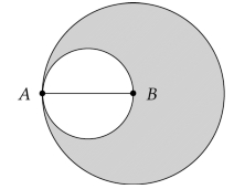 GRE exam - In the diagram above, B is the center of the larger circle. .jpg