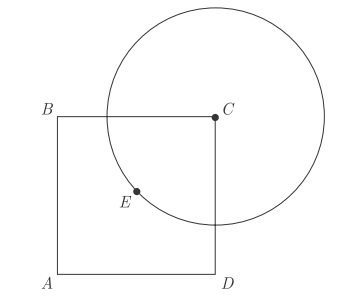 #GREpracticequestion Square ABCD and a circle with center C intersect as shown..jpg