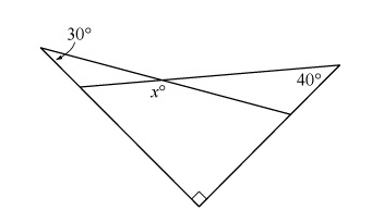 #GREpracticequestion In the figure shown, what is the value of X.jpg