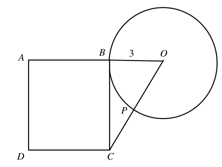 #GREpracticequestion  ABCD is a square, and OB is a radius of the circle.jpg